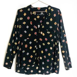 EUC Zara Jewel Printed Button Down Top Small